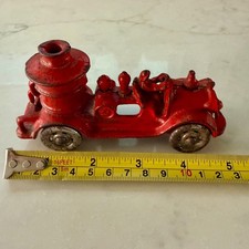 Antique Vintage AC Williams Cast Iron Red Fire Pumper Truck - FTR1