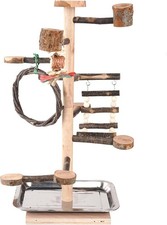 Bird Playground Parrots Play Stand Wood Perches Stand, Bird Gym Playpen Platf...
