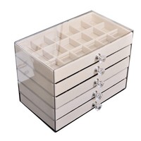 Schmuck-Organizer Aus Acryl Mit 3 Schubladen, Stapelbar, Zur Aufbewahrung V9796