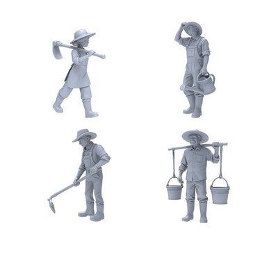 LYTR100014 1/100 Unpainted 3D Printed Model, Doll for Scene Matching 1set