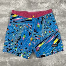 vintage 80s LIGHTNING BOLT shorts Mens 36 swim board aop surf abstract cotton