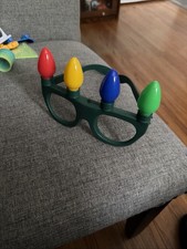 Christmas Eye Glasses Light Up Flashing Multi-Color Bulbs Party Accessories