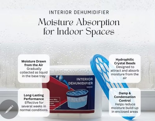 500ml Dehumidifier Moisture Absorber for Bathroom Home Wardrobe Cupboard