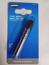 Hart 7pc. Small Drill Bit Set 1/32,3/64,1/16,5/64,3/32,7/64,1/8" 35000 RPM Max 