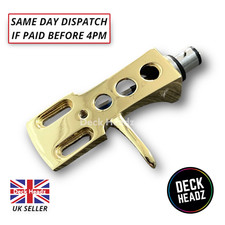 Gold Headshell With Wires for Technics 1200 1210 & More Chrome Polished
