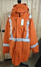 Tough Duck FR Fire Resistant Work Coat Hi-Vis Reflective Long Sleeve 5XLT NWT