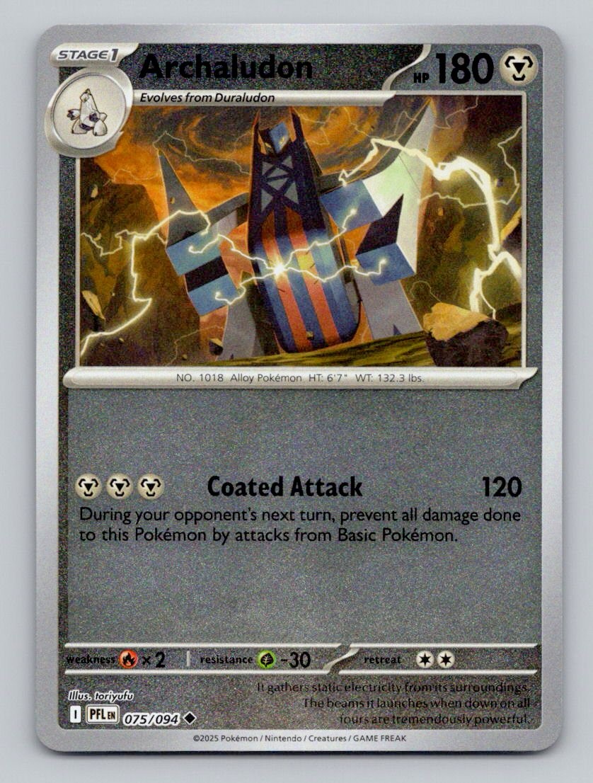 Reverse Holo Archaludon 075/094 Uncommon Phantasmal Flames Pokemon