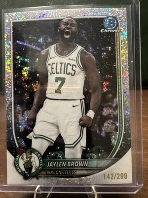 JAYLEN BROWN 2025-26 BOWMAN CHROME White SPECKLE REFRACTOR #d /299 #BCV-57