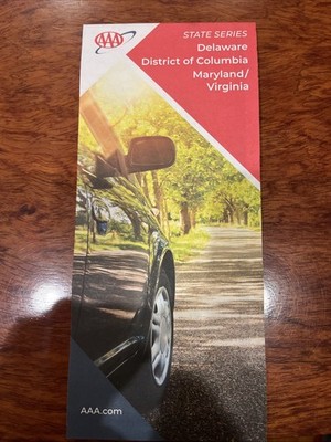 AAA DELAWARE WASHINGTON DC MARYLAND VIRGINIA STATE ROAD MAP  2023 Free Ship USA