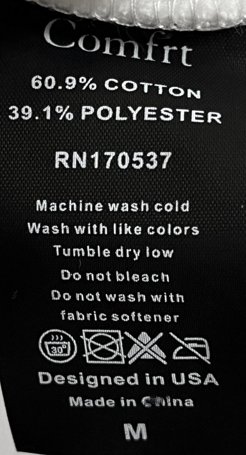 COMFRT Our Cloud White Zip Front Oversized Hoodie Hooded Sweatshirt Adult's M