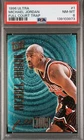 1996 ultra #1 michael jordan full court trap psa 8  beautiful graded card