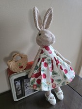 Handcrafted Crochet Bunny Doll With Dress, Shoes And Bag