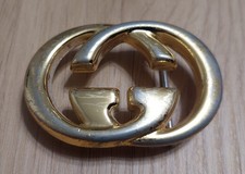 VTG GG Belt Buckle Gucci, small, metal, size 5.4x3.5 cm/2.1 x 1.4 in used, Italy