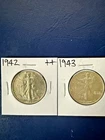 Walking Liberty Half Dollar SET. Gem BU's 1942 and 1943