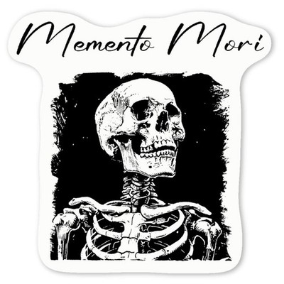 Aufkleber Sticker ''Memento Mori mit menschlichem Skelett'' (DW045622)