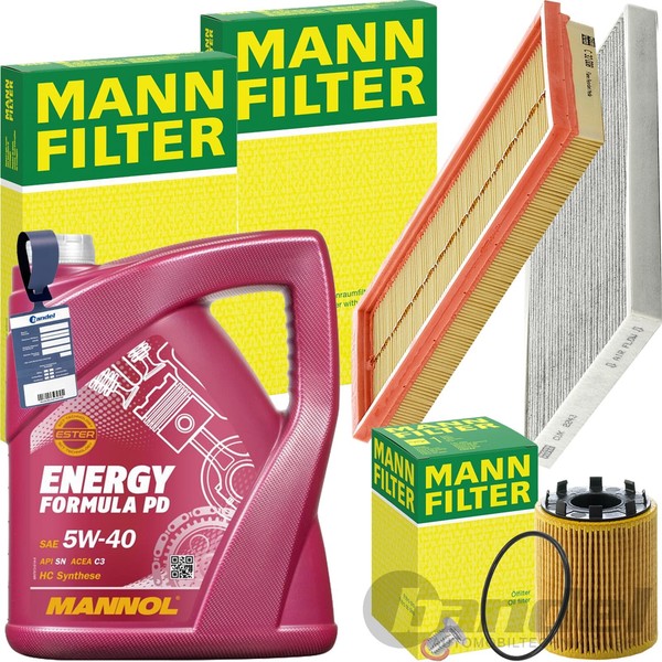 Mann Inspektionspaket+Mannol 5W-40 ÖL Passend FüR 1.4 Fiat Punto 199 Alfa Mito-image