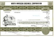 North American Rockwell Corp. - Original Stock Certificate -1967 - NC15911