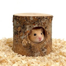 Hamster Hideout Natural Wooden Habitat House Hideaway Shelter Cage Enrichment