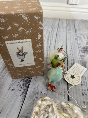 Patience Brewster 5.25 in -  3 Three French Hens 12 Days Christmas Ornament
