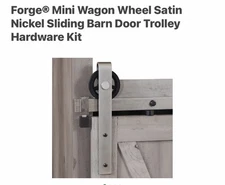 Mini Wagon Wheel Satin Nickel Sliding Barn Door Trolley Kit *NEW* FAST SHIPPING