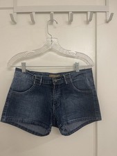 Vintage Denim Micro Shorts Y2K Streetwear Grunge Dark Wash Women's