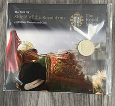 ROYAL MINT COIN 2009 SHIELD OF THE ROYAL ARMS 1 POUND ORIGINAL ROYAL MINT PACK