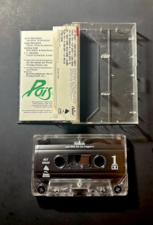 POISON Look What The Cat Dragged In ~ Vintage 1986 Cassette Tape, Glam Rock Band - Image 2 of 2