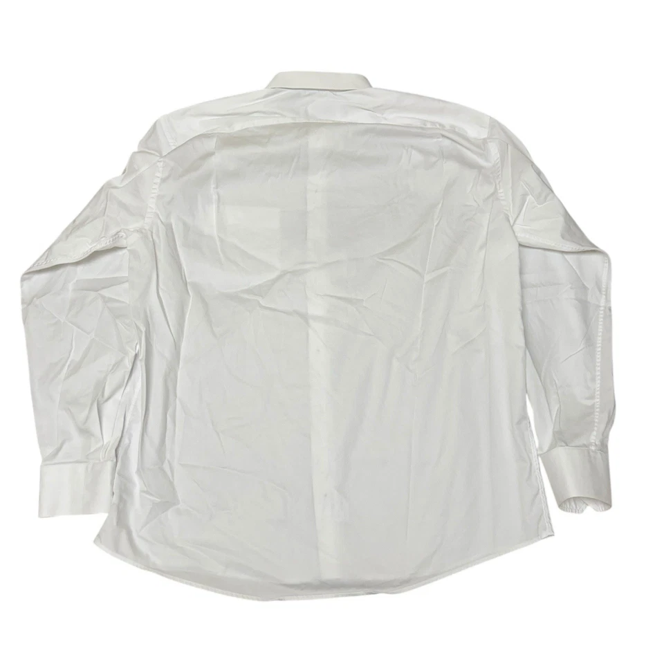 Eton Solid White Cotton Long Sleeve Reg Fit Formal Cuff Dress Shirt Sz 43 / 17 - Image 4 of 4