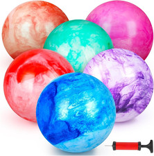 6PCS Inflatable Playground Balls, 8.7 Inches Kickball Dodge Ball with Pump, for
