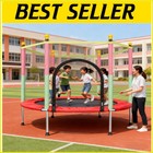 5FT 140CM Trampoline Jump Mat Safe Net Spring Pad Cover Kids W Protective Net