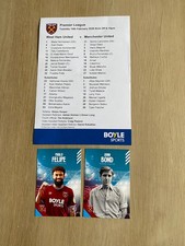 West Ham United v Manchester United - Premiership - 10.02.26 - Cards+Teamsheet