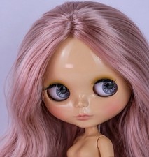 Neo Blythe ICY Doll purple hair tan skin glossy face nude Jointed doll