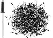 500PCS 1/8  x 3/8  Aluminum Blind Rivets Large Flange Black Pop Rivets Set Packs