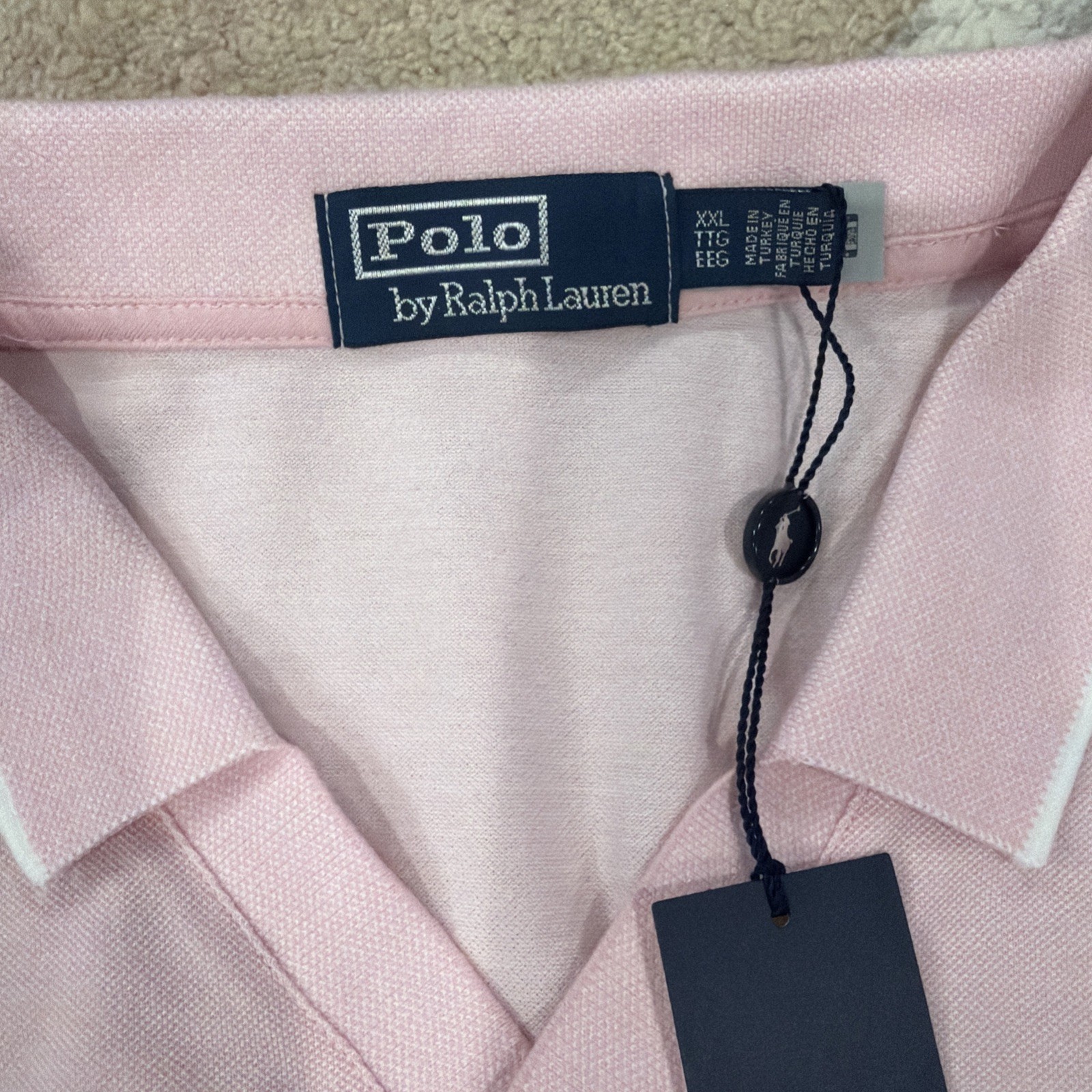 Polo Ralph Lauren Mens Jacquard Mesh Polo Shirt in  Pink Size XXL image 7