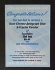 Ace Bailey 2025-26 Bowman NBA RC Blue X-Fractor /150 AUTO Refractor Rookie Jazz