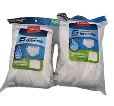 Boys Hanes White Tagless Briefs Size Large 14 16 White Comfort Waist B252P6 NEW