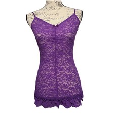 Victoria's Secret Women Chemise S Purple The Lacie Floral Lace Y2K Coquette