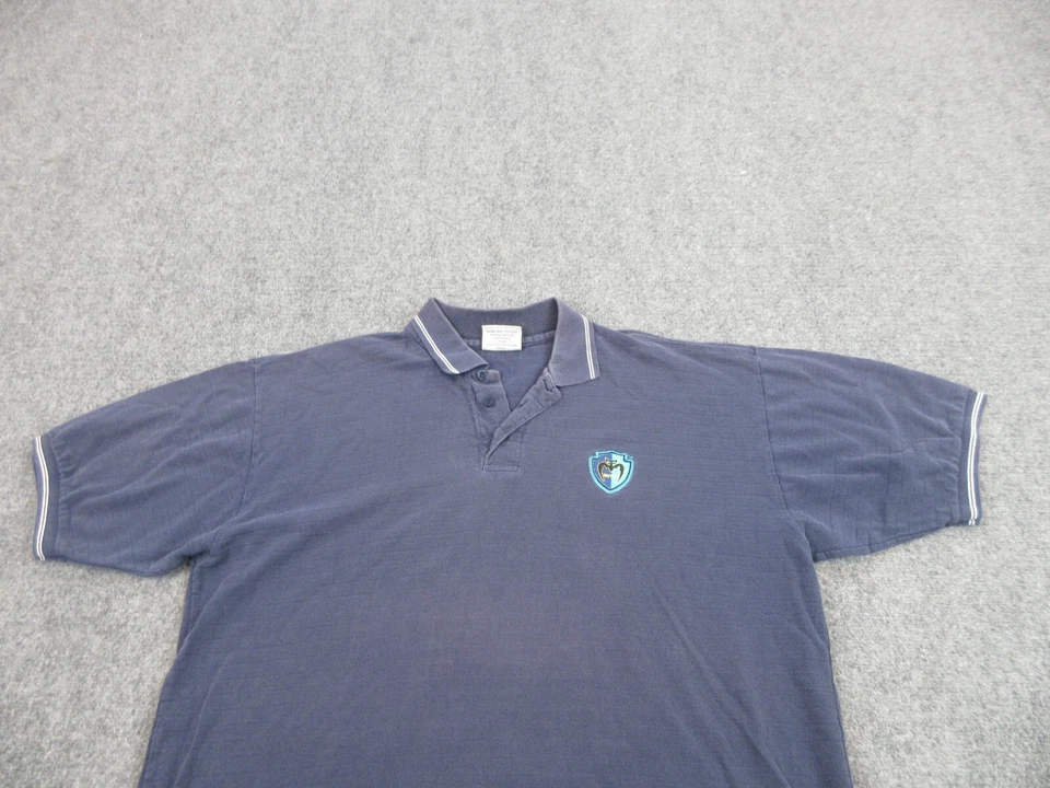 VINTAGE Tampa Bay Mutiny Polo Shirt Mens Extra Large Blue MLS Soccer Majestic - Image 3 of 4