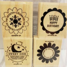 STAMPIN UP 4 PEICE SET SO MANY SCALLOPS, BABY, CHRISTMAS, HOLLIDAY, BIRTHDAY