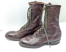Antique 1920s Poll-Parrot Children's Youth Size 3Y Genuine Brown Leather Boots