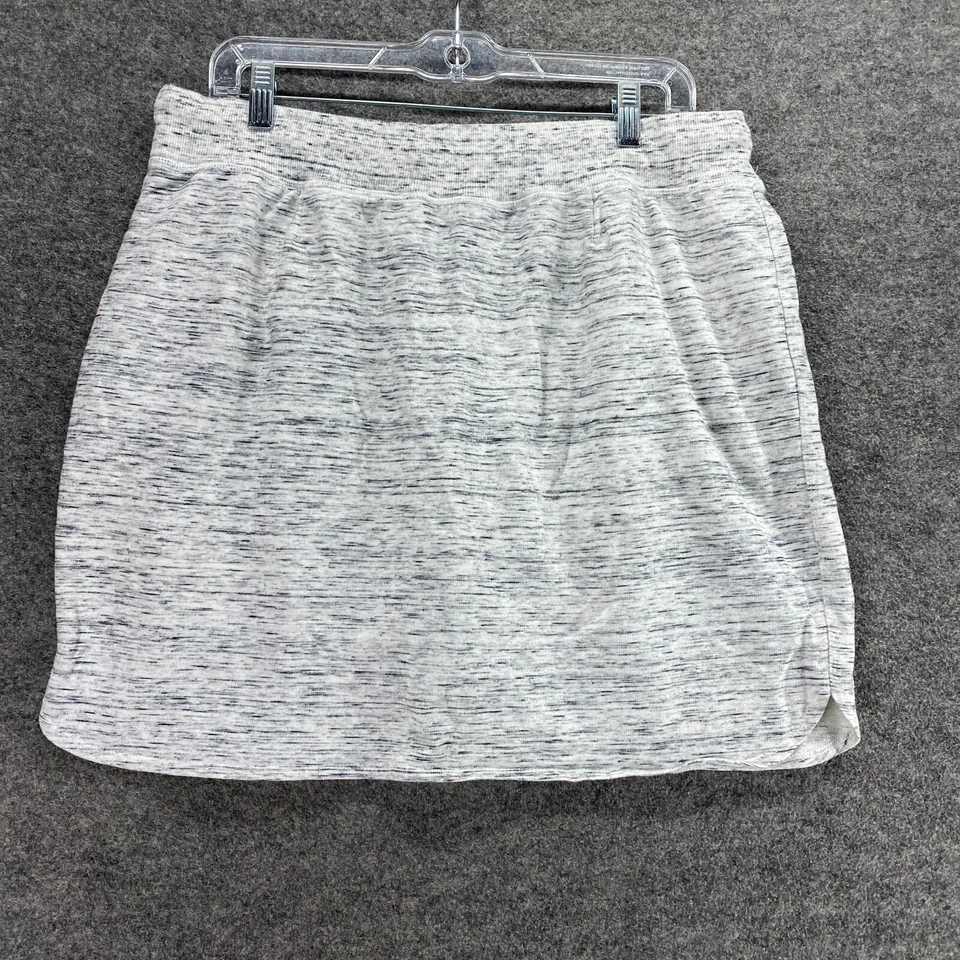 Skort Chá Verde Feminino 2XL Cinza Curto Midi Cordão Bolsos Forrados Algodão Casual - Imagem 2 de 4