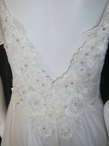 Eve of Milady Wedding Dress 6 Ballgown Lace Crystals Beaded Shimmer Sequins - Picture 17 of 23