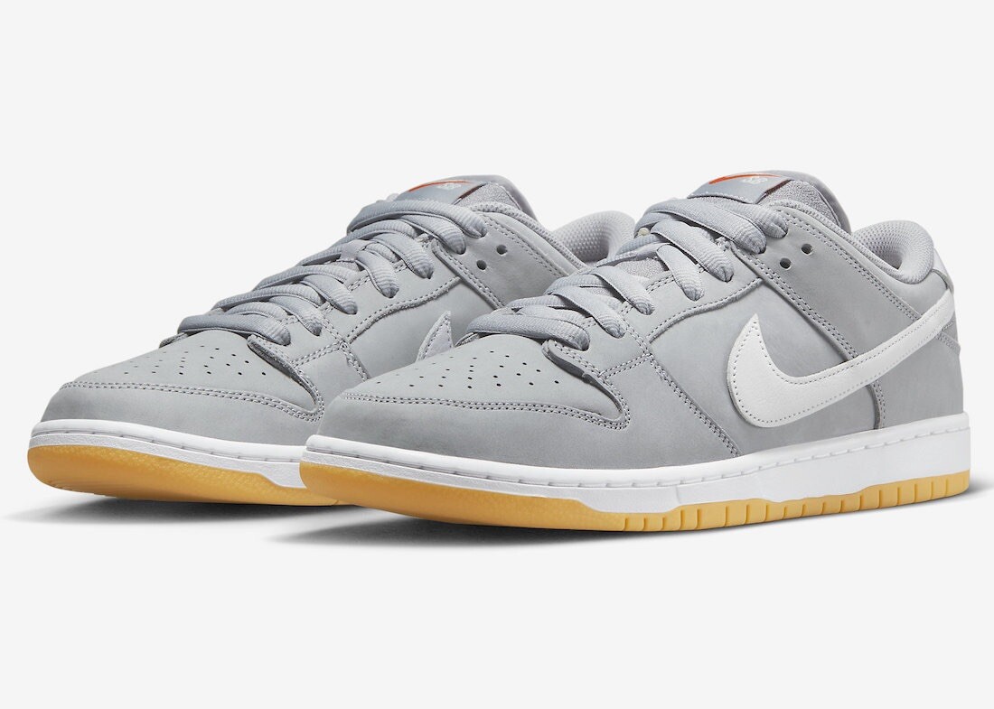 Nike SB Dunk Low Pro ISO Orange Label Wolf Grey Gum Mens Size 10.5 DV5464-001