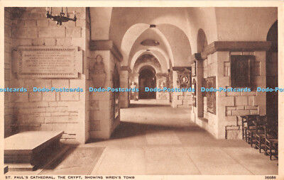 R429084 St Pauls Cathedral The Crypt Showing Wrens Tomb 36686 Photochrom
