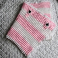 Crochet pattern Baby  Pram Blanket Bear motif