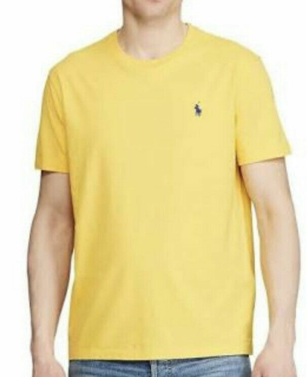 Tシャツ・カットソー RALPH LAUREN Men T Shirts 710969626 003 Yellow Polo Ralph Lauren Men's SZ S Classic Fit Graphic Logo Cotton