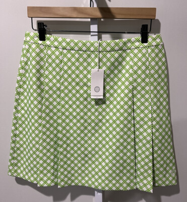 Tory Burch Sport Printed Tech Twill Pleated Golf Skirt Size Large