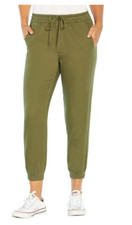 Gap Women's Elastic Waistband Twill Jogger Pants With Pockets Color: Clover