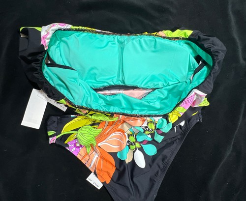 NWT Swimsuit Bikini by Trina Turk Size 8 Off Shoulder Ruffled Bouquet Floral - Picture 6 of 7