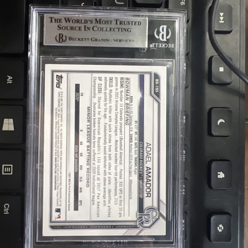 2021 Bowman Draft Adael Amador Beckett Certified Encased Auto! - Picture 3 of 3